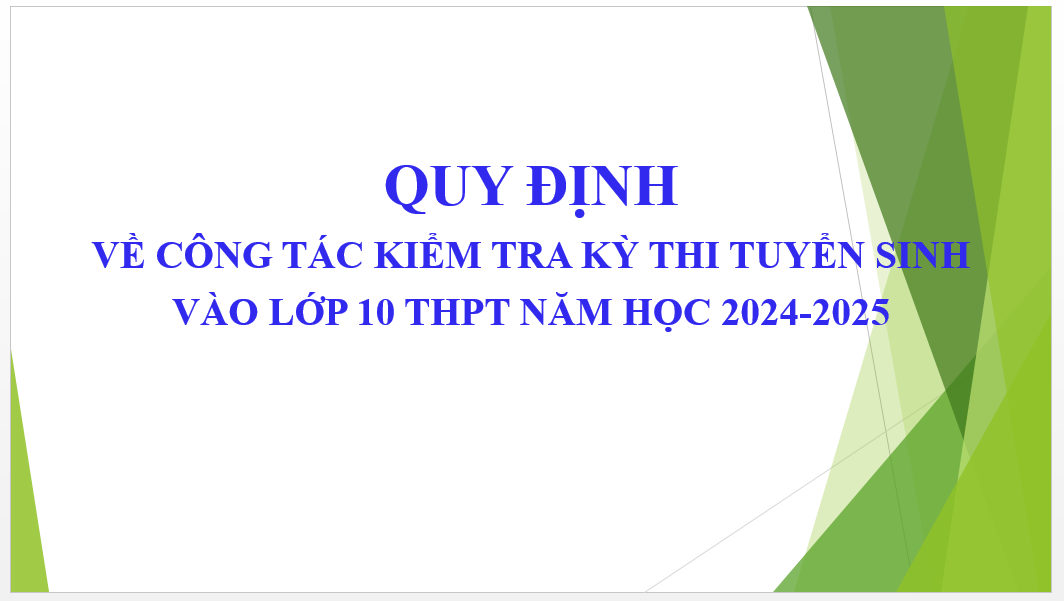 Tài liệu tham khảo tập huấn về công tác kiểm tra, thanh tra kỳ thi vào 10 THPT năm 2024