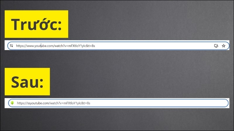 Thay đổi đường link video để mở Savefrom.net